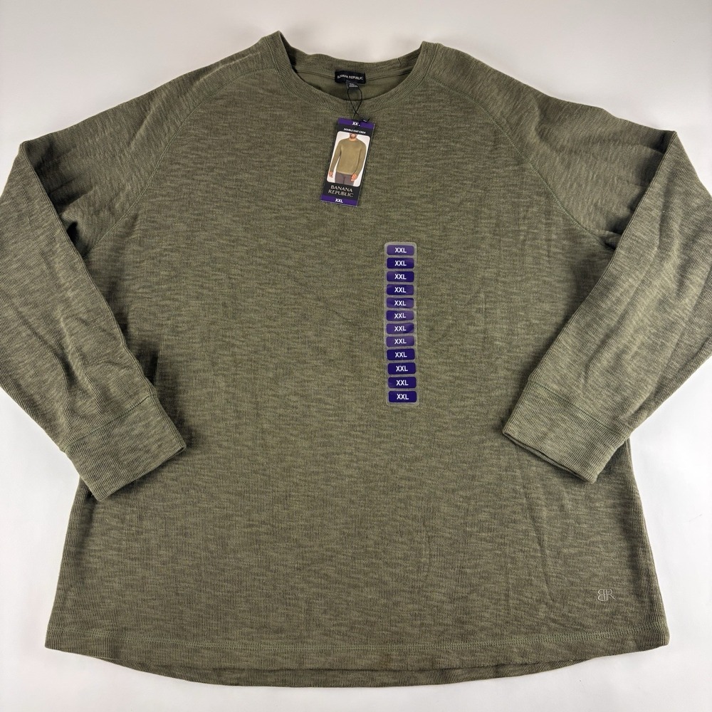 New Banana Republic Double‎ Knit Mens XXL Long Sleeve Cotton Polyester Soft NWT